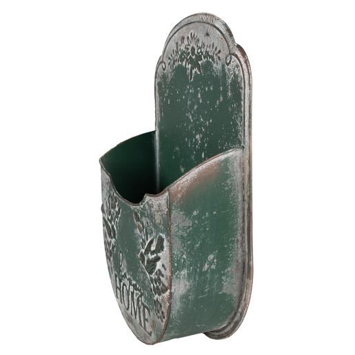 Suport ghivece flori metal verde antichizat 28x9x41 cm