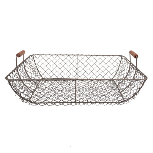 Set 3 cosuri metal lemn maro 40x34x15 cm, 36x30x14 cm, 32x26x13 cm