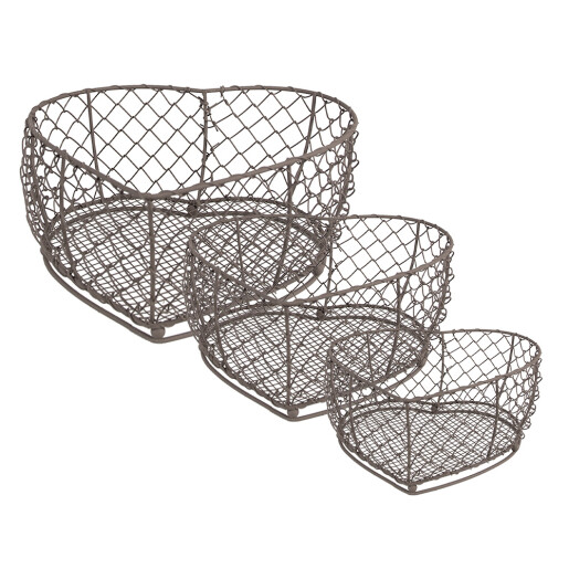Set 3 cosuri fier maro 25x25x7 cm, 20x20x6 cm, 15x15x6 cm