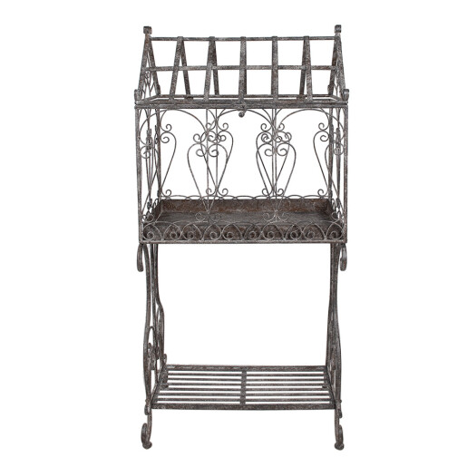 Suport ghivece flori fier maro 48x36x102 cm