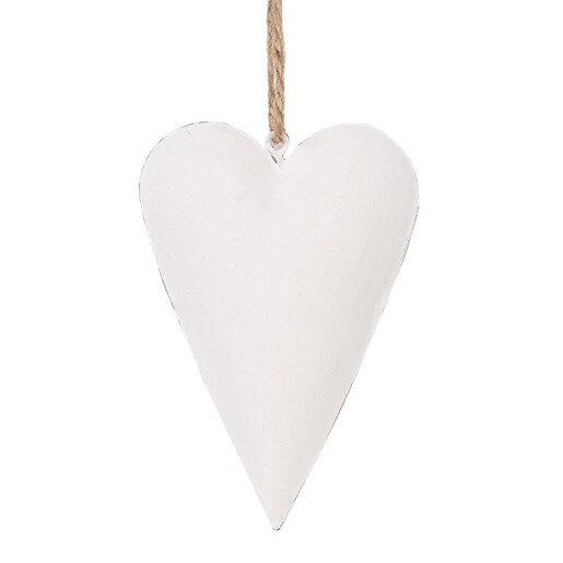 Decoratiune Inimioara fier alb 11x2x8 cm
