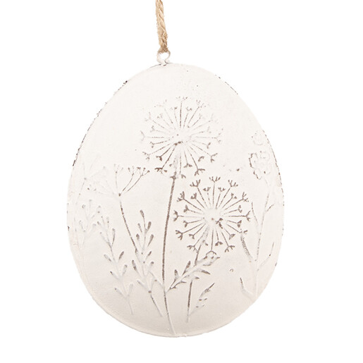Set 2 Oua decorative Paste metal alb 10x2x8 cm