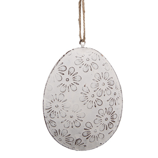 Set 2 Oua decorative Paste metal alb maro 10x2x8 cm