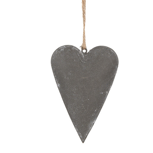 Decoratiune Inimioara fier gri 11x2x8 cm