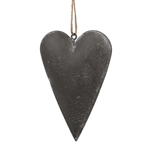 Decoratiune Inimioara fier gri PK 11x2x8 cm