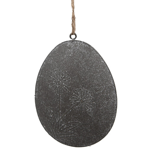 Set 2 Oua decorative Paste metal gri 10x2x8 cm