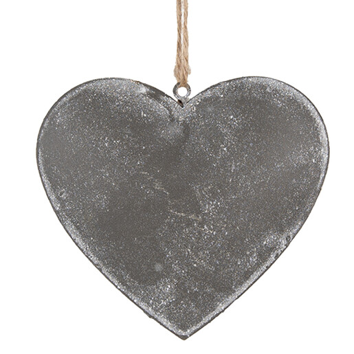 Decoratiune Inimioara fier gri 11x2x10 cm