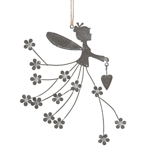 Decoratiune Zana fier gri 20x17 cm