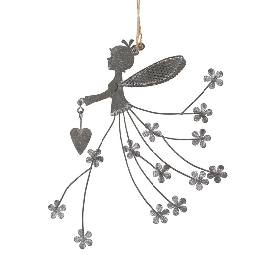 Decoratiune Zana fier gri 20x17 cm