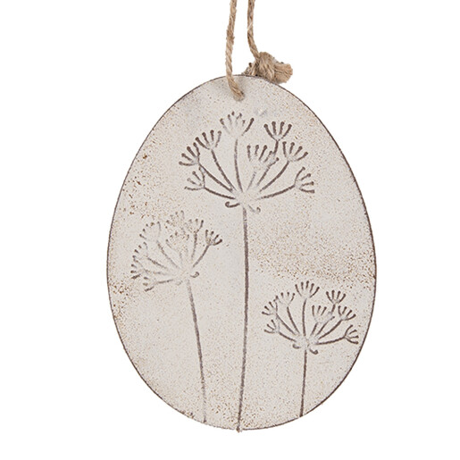 Set 2 Oua decorative Paste metal alb 10x8 cm