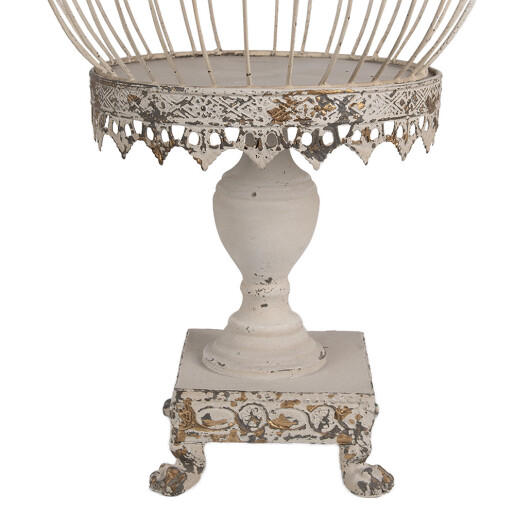 Colivie decorativa fier bej antichizat 36x69 cm