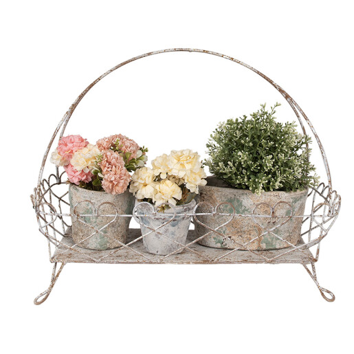 Cos fier alb maro 50x24x41 cm