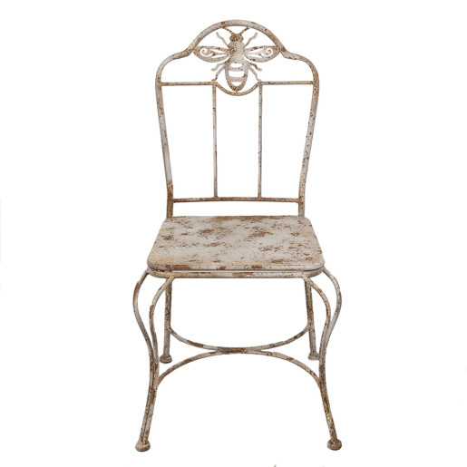 Scaun gradina fier alb maro antichizat 47x47x91 cm
