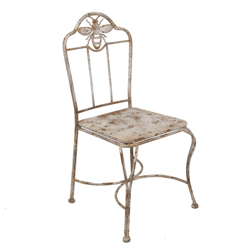 Scaun gradina fier alb maro antichizat 47x47x91 cm