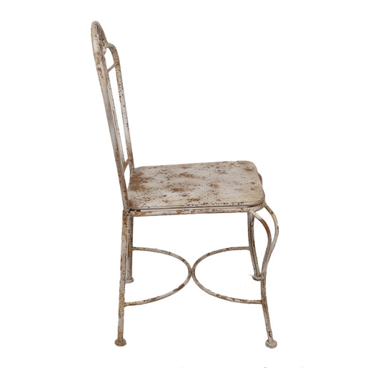 Scaun gradina fier alb maro antichizat 47x47x91 cm