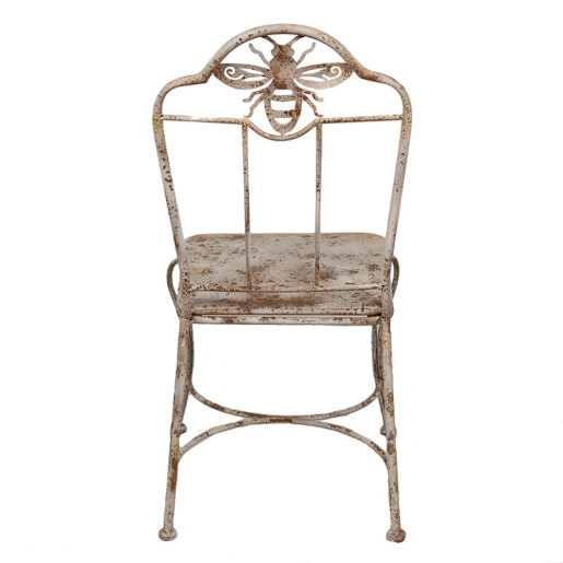 Scaun gradina fier alb maro antichizat 47x47x91 cm
