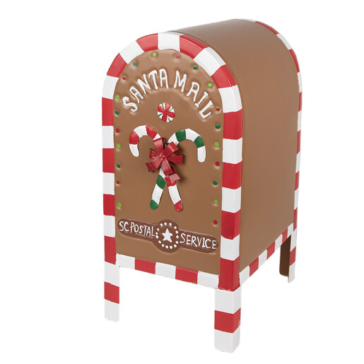 Decoratiune Cutie Postala Craciun metal multicolor 22x18x34 cm