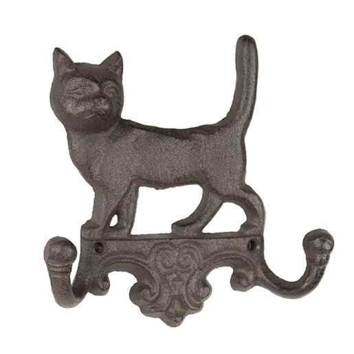 Cuier perete fier maro Pisica 16x4x16 cm