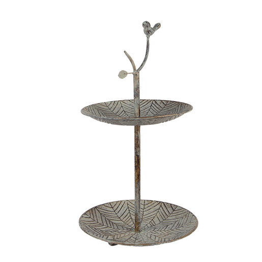 Platou supraetajat fier maro verde Ø 26x48 cm