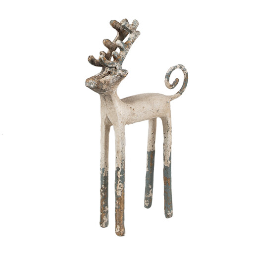 Figurina Ren fier bej antichizat 16x5x25 cm