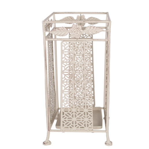 Suport umbrele metal alb patinat 24x24x49 cm