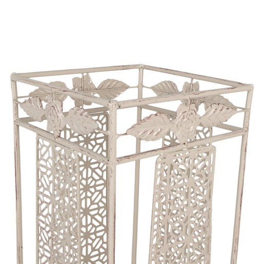 Suport umbrele metal alb patinat 24x24x49 cm
