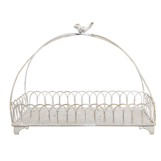 Set 2 cosuri fier alb vintage 39x20x30 cm, 30x15x22 cm