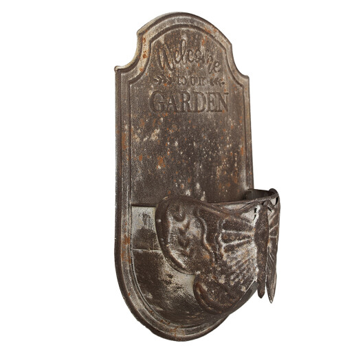 Ghiveci flori fier maro vintage 23x10x36 cm