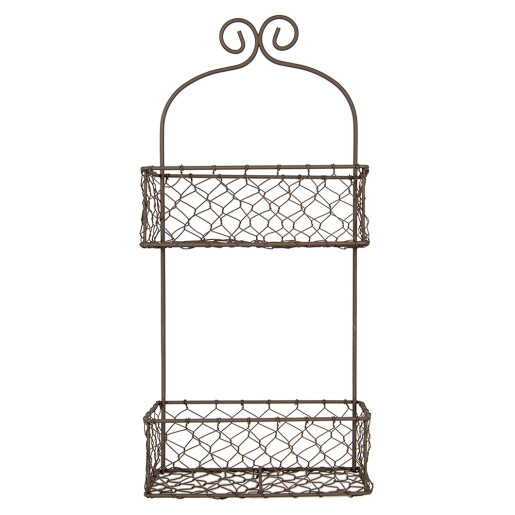 Etajera fier maro 20x12x45 cm