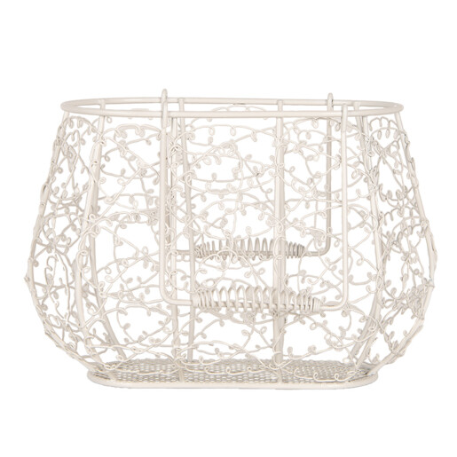 Cos fier alb 24x14x16/28 cm