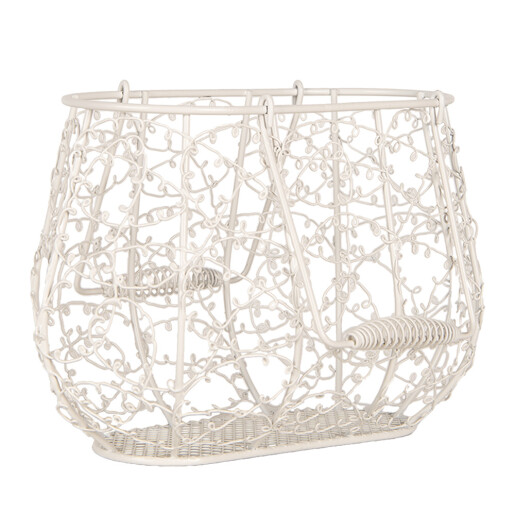 Cos fier alb 24x14x16/28 cm
