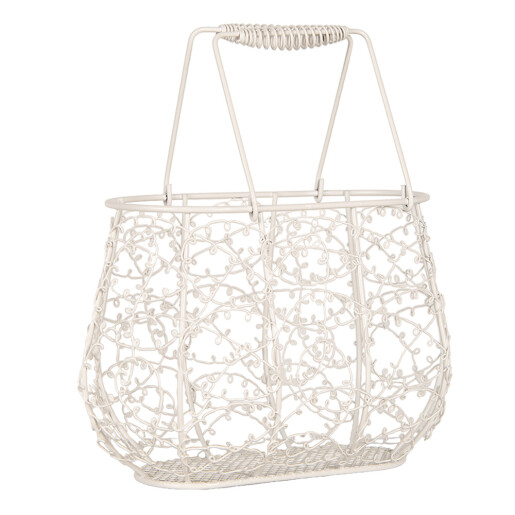 Cos fier alb 24x14x16/28 cm