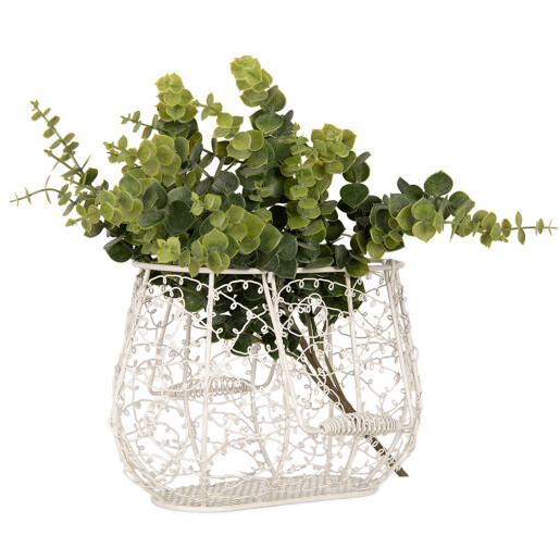 Cos fier alb 24x14x16/28 cm