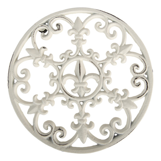 Suport vase fierbinti fier alb vintage Ø 18x2 cm