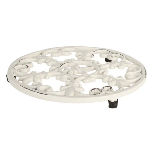 Suport vase fierbinti fier alb vintage Ø 18x2 cm