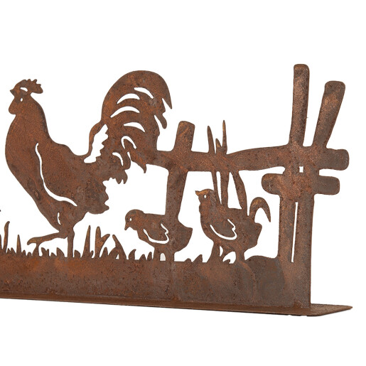 Decoratiune Gaini si Puisori metal maro 41x5x14 cm