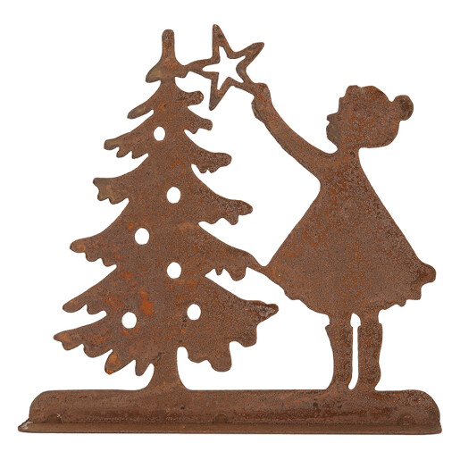 Decoratiune Craciun metal maro 14x5x14 cm