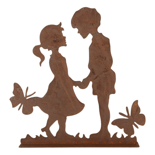 Figurina Copii metal maro 25x5x25 cm