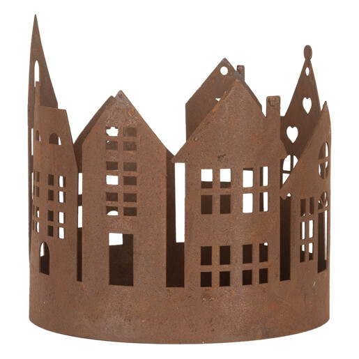 Set 3 Casute decorative metal maro  Ø 15x15 cm, Ø 11x12 cm,Ø 10x10 cm
