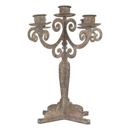 Sfesnic lumanari metal gri vintage 26x26x35 cm