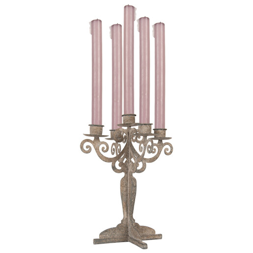 Sfesnic lumanari metal gri vintage 26x26x35 cm