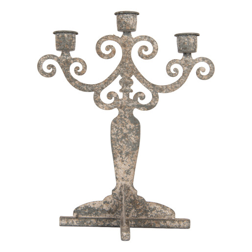 Sfesnic lumanari metal gri vintage 26x16x35 cm