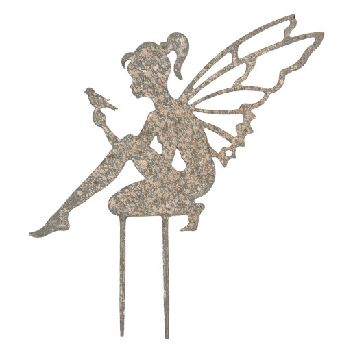 Decoratiune gradina Zana metal gri vintage 37x1x38 cm