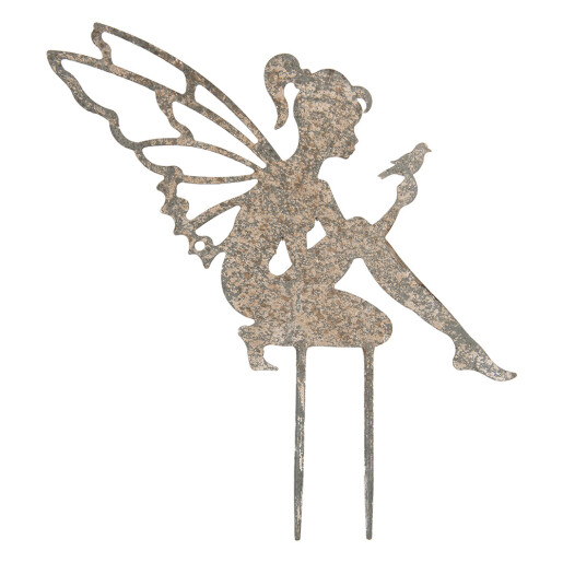 Decoratiune gradina Zana metal gri vintage 37x1x38 cm