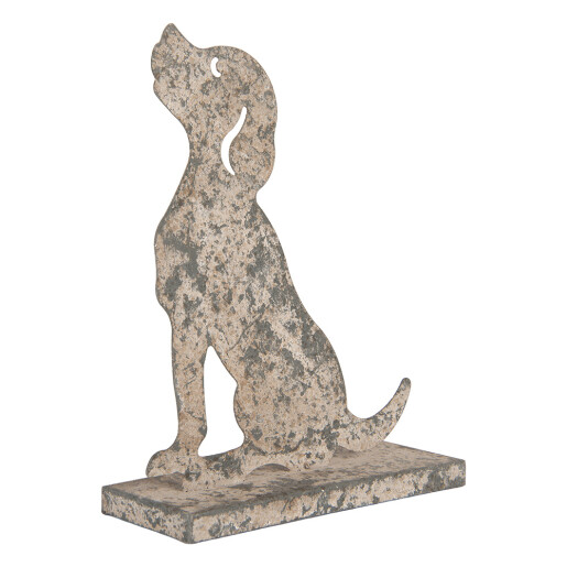 Figurina Catelus metal gri vintage 16x8x19 cm