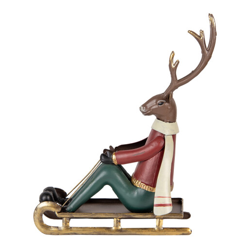 Figurina Ren cu Sanie metal multicolor 27x10x31 cm