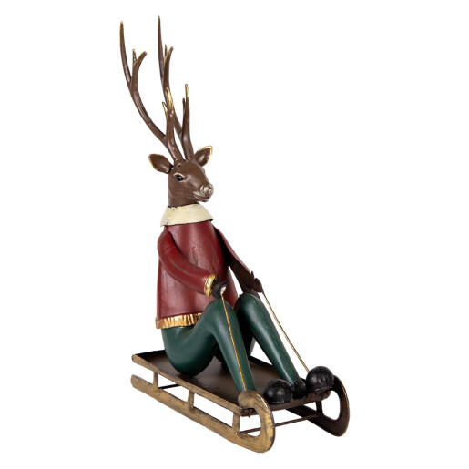 Figurina Ren cu Sanie metal multicolor 27x10x31 cm