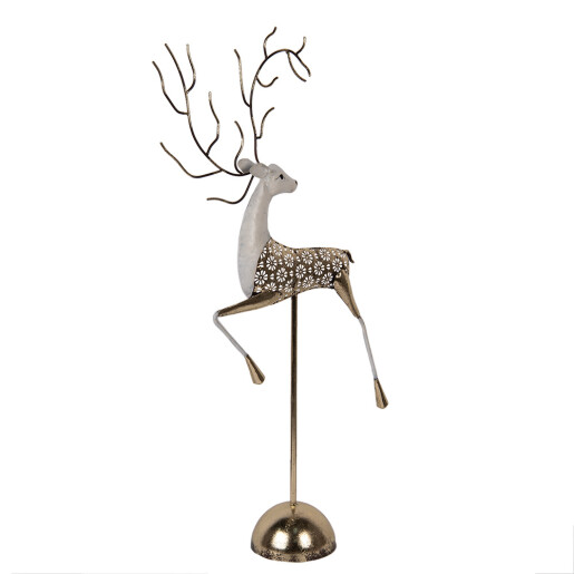 Figurina Ren metal auriu gri 36x12x72 cm