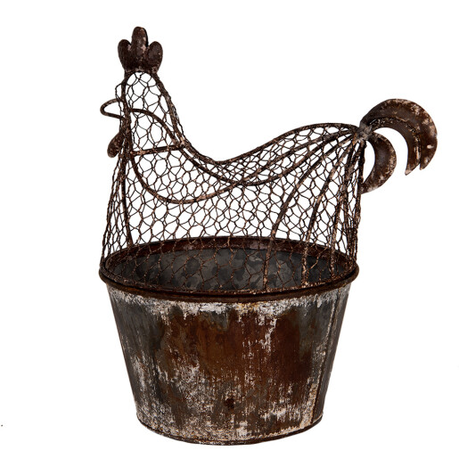 Cos Gaina metal maro gri vintage 39x39x25 cm