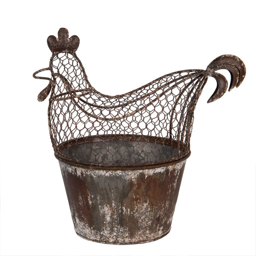 Cos Gaina metal maro gri vintage 39x39x25 cm